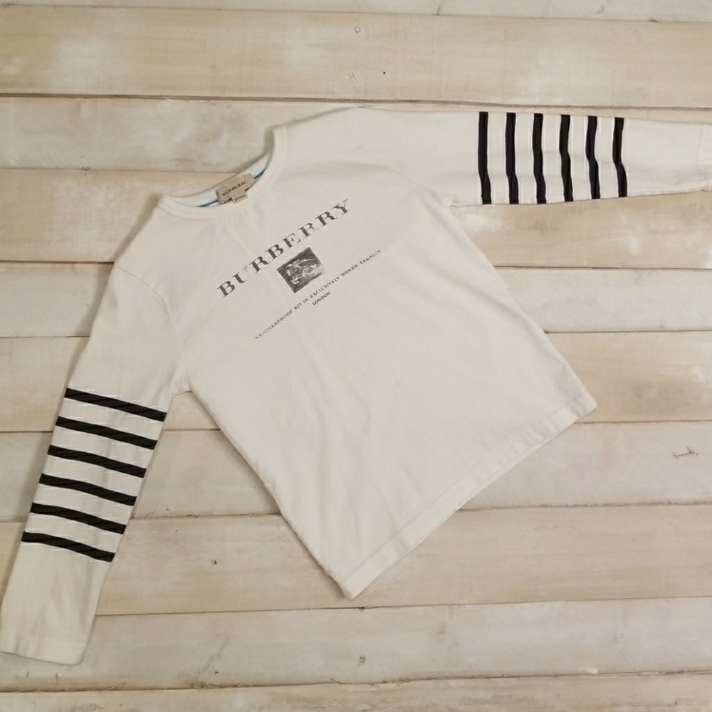Burberry cotton long sleeve white and black boys 6